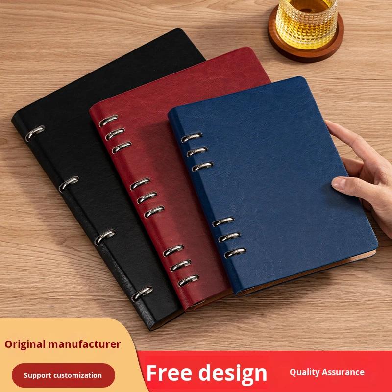 Manufacturer Custom A5/B5/A4 Loose-Leaf Refillable Business Promotional Writing Notebook with 100 Sheets and Custom Logo