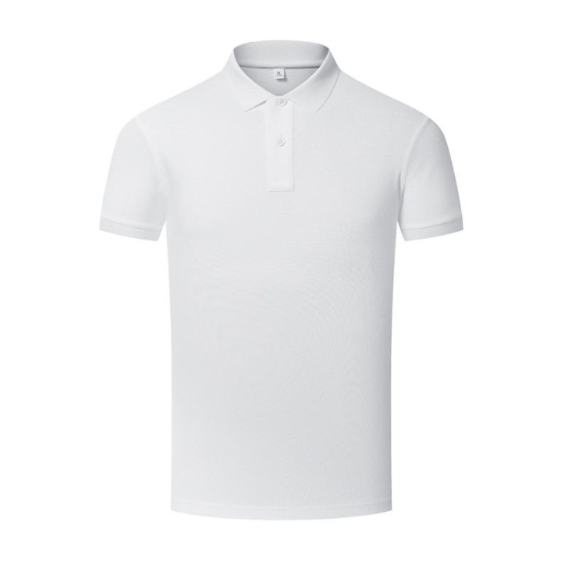 

Cotton short-sleeved men s and women s work clothes custom-made summer high-end polo shirt short-sleeved lapel t-shirt logo embroidery custom S белый