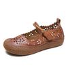 2026 Summer Retro Hollow Out First Layer Cowhide Comfortable Roman Sandals Women Shoes