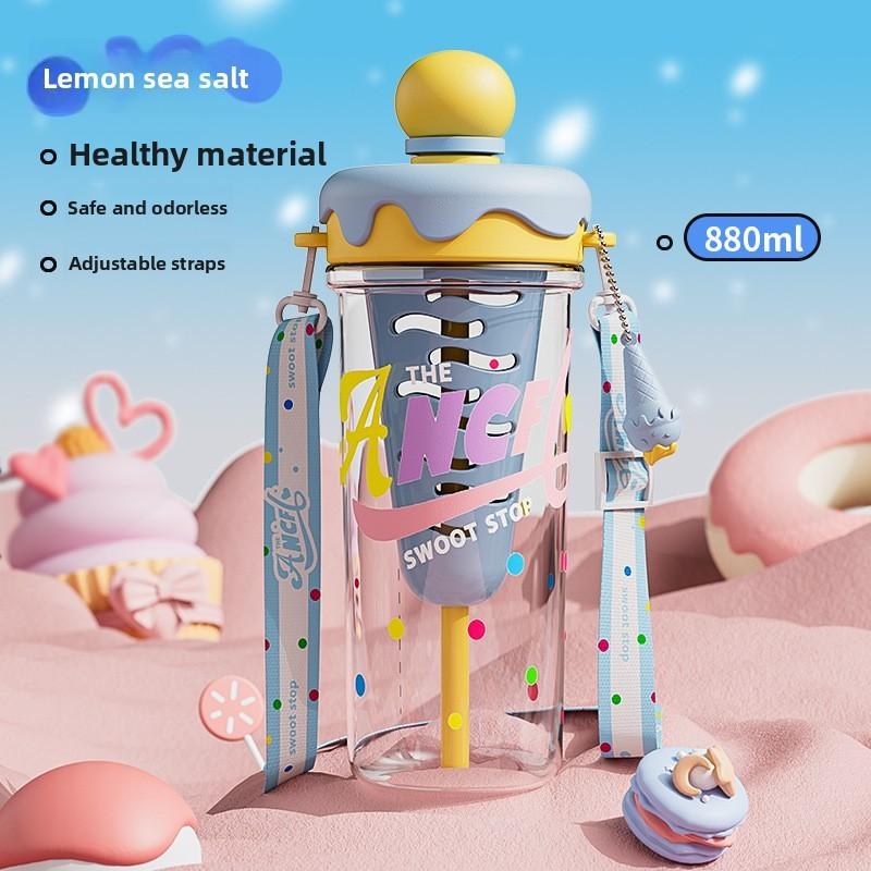 

Girls Portable Tea Infuser Cup With Large Capacity And Straw For Outdoor Use синій