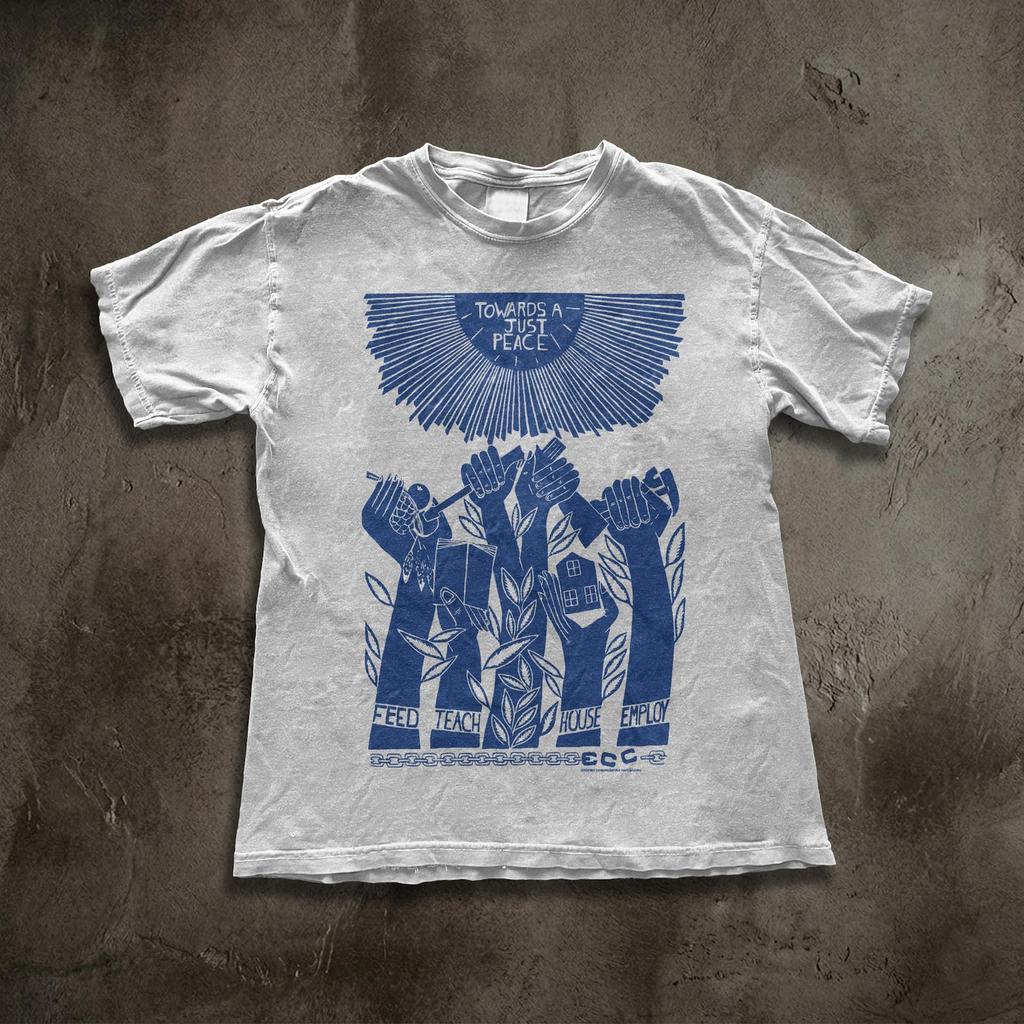 Towards a Just Peace Tee, Collective Liberation Shirt, Mutual Aid Graphic Top, Grassroots Activist Apparel, Anti-War Protest Art