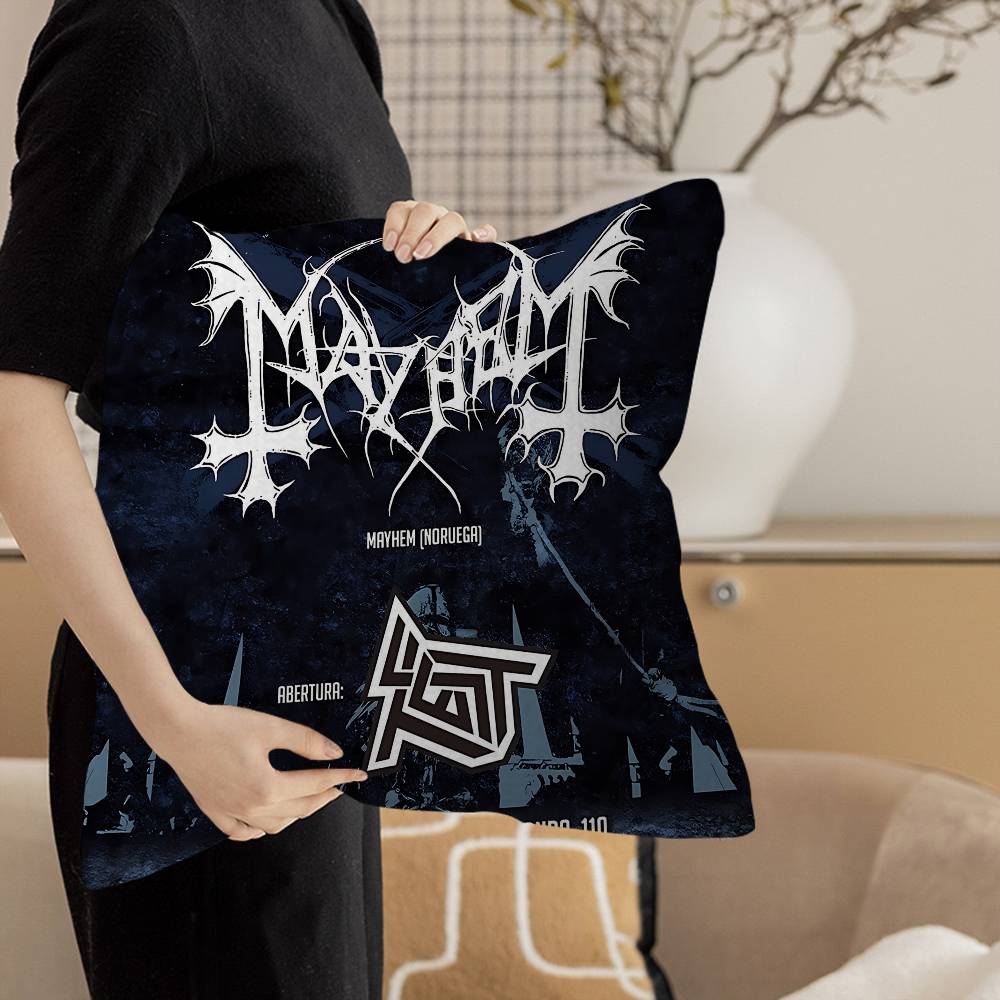 Mayhem Band Kuddar Gåvor Hemmakontor Möbler Sovrum Soffa Bil Kuddfodral Fodral 45x45cm
