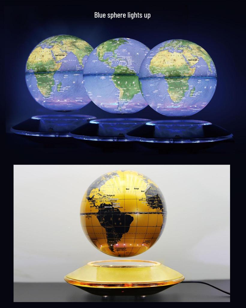 Creative 6-Inch Luminous Magnetic Levitation Globe Ornament