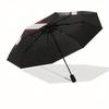 Abstract Red and White Patterned CoasterUmbrella, Portable 3-Fold Compact Umbrella for Men & Women Gift