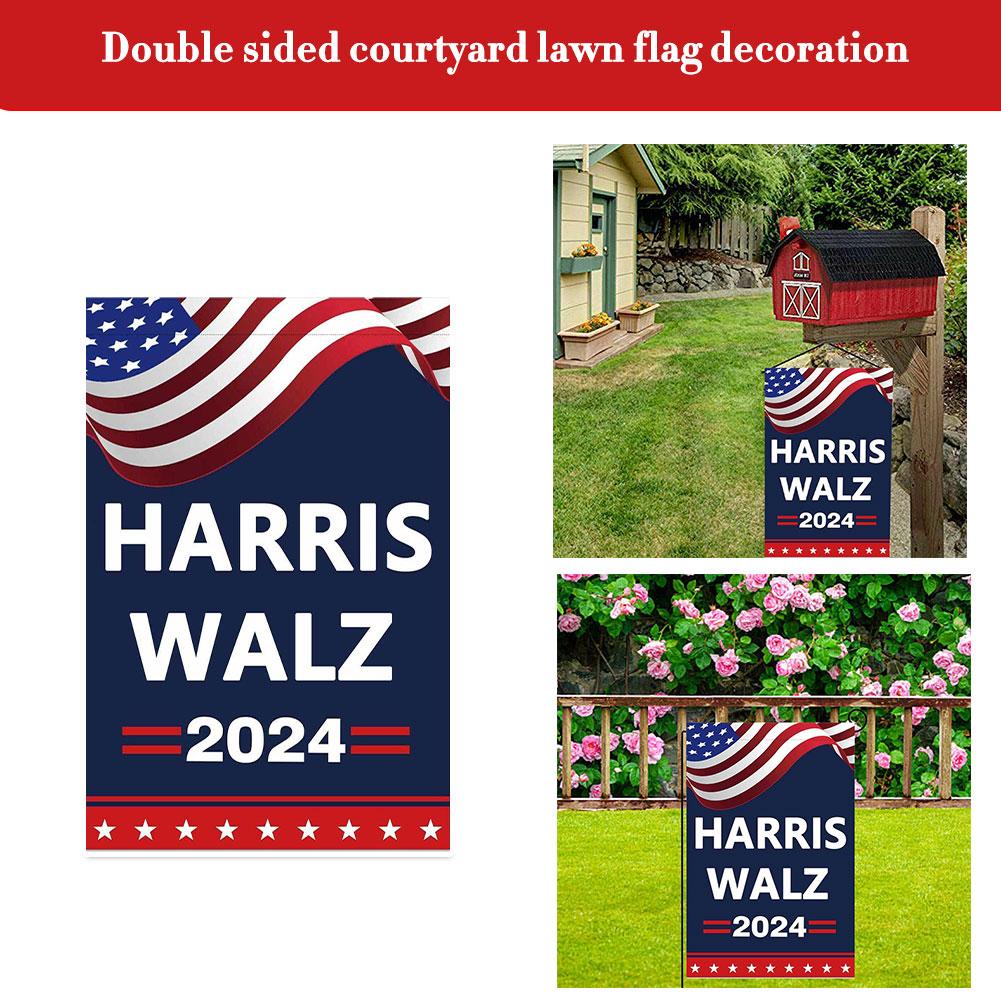 

Harris 2024 Садовый флаг двухсторонний патио газон баннер украшение садовая стена небольшой двор для Ou C6E1