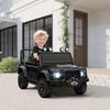Kids Ride On Car with Remote Control, Music, Horn, 4 Spring Suspension Wheels, LED Lights for 3-5 Years Old, Black