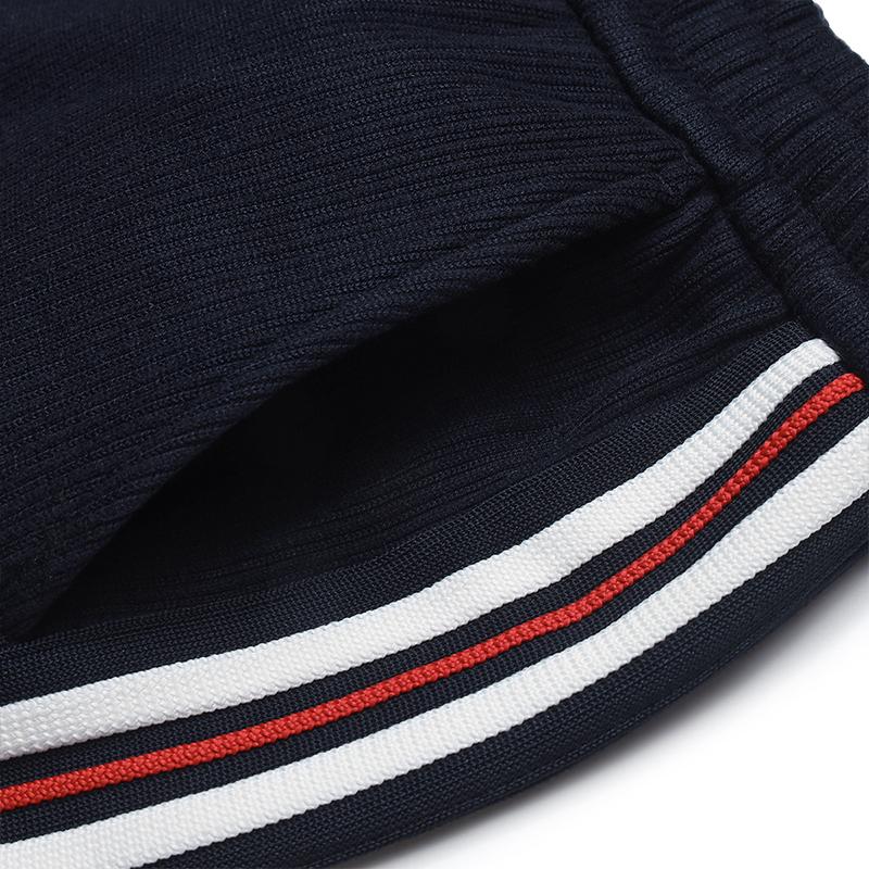 FILA Heritage Classic Striped Stretch Comfortable Knitted Loose Straight Leg Casual Pants Women bottoms Legendary-Blue F11W548607FNV