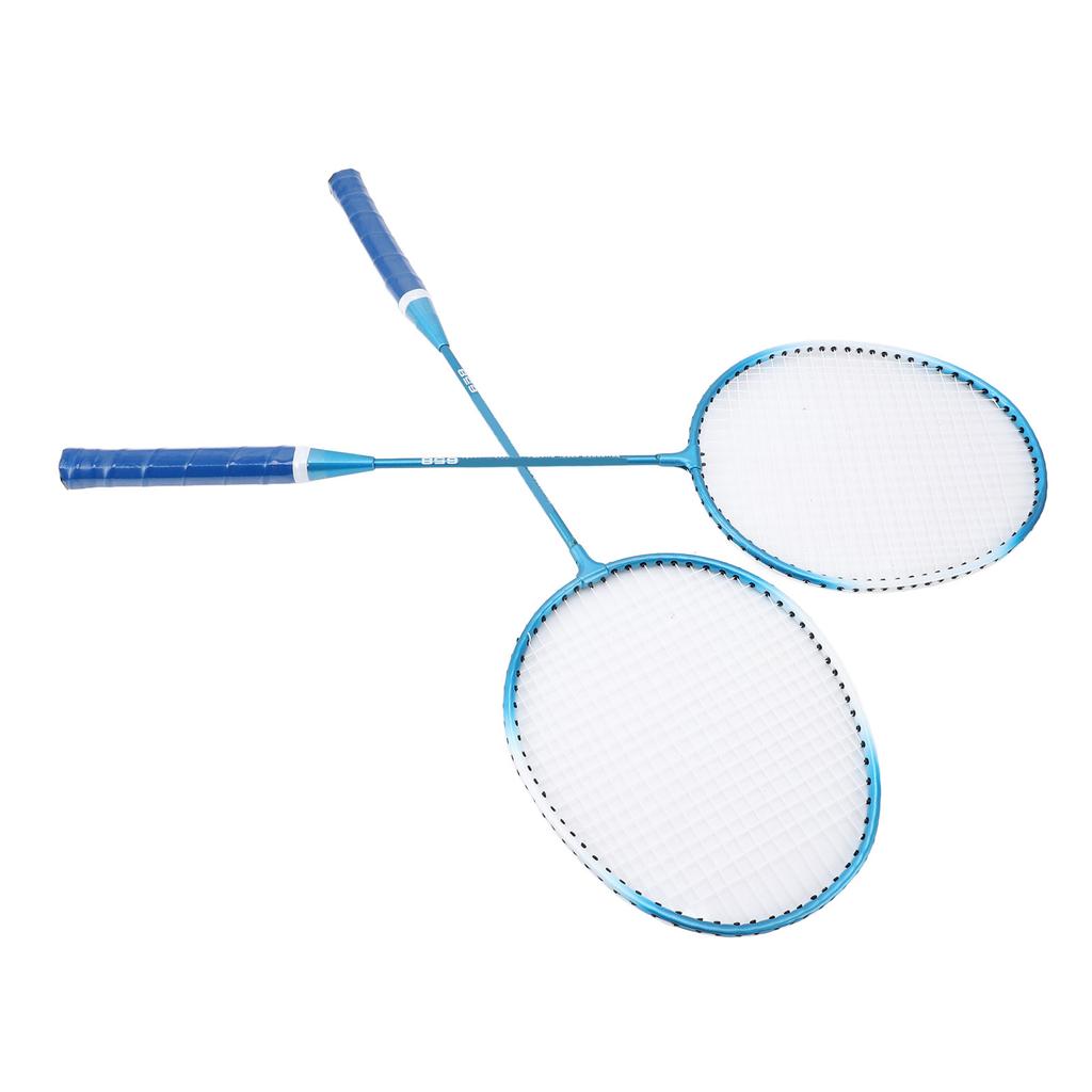 Badminton Set Professional Iron Alloy Badminton Racket with 3 Shuttlecocks Carrying Bag for Beginner Child Adult Blue