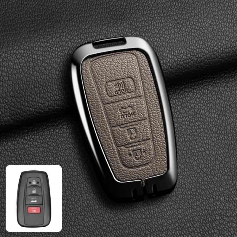 

Goat Leather Car Key Fob Cover Case Fob for Toyota Camry Avalon C-HR Prius Corolla GT86 Highlander RAV4 4Runner Prado 2018-2024