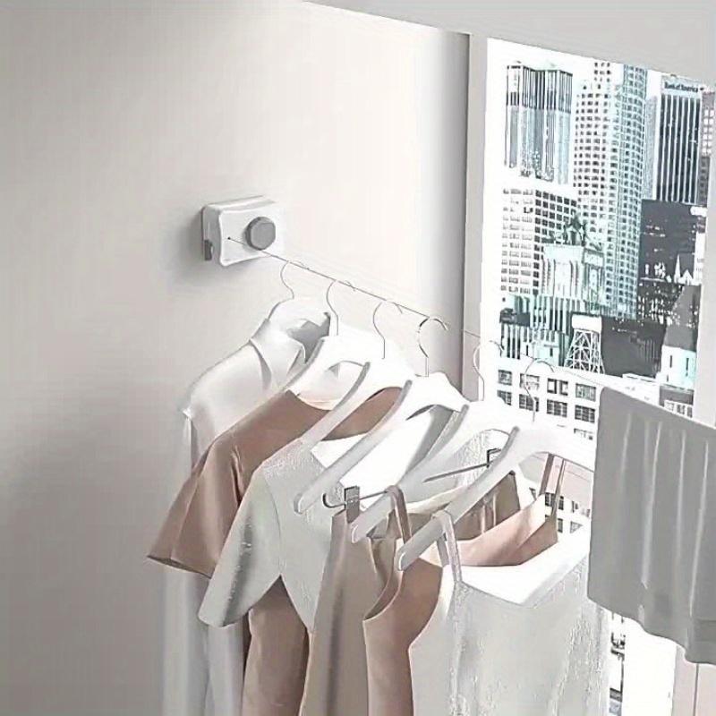 Retractable Clothesline 5M Anti-Sag Clothes Drying Laundry Line Indoor Space Saving Wall-Mounted Invisible Clothesline Ropes New