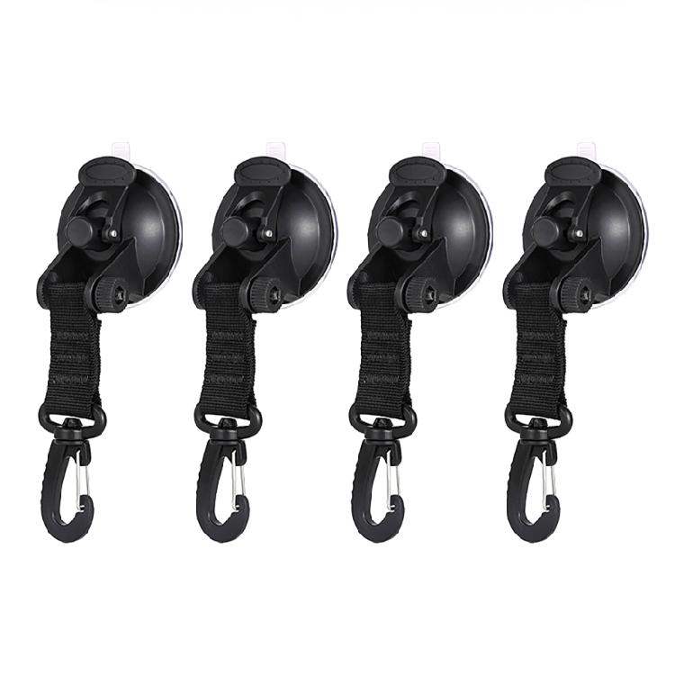 4pack Suction Cups with Hook Car Camping Tie Down Sucker Cup Outdoor Tarps Hook for Camping Gears and Outdoor Use