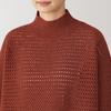 MUJI Women's Wool Blend Knit Mesh Pullover, BG1R2A4A, Smoky Orange, Size M