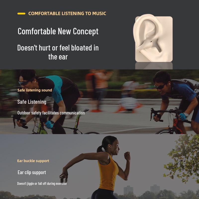 E100 Wireless Air Conduction Sport Earphones with Smart Display