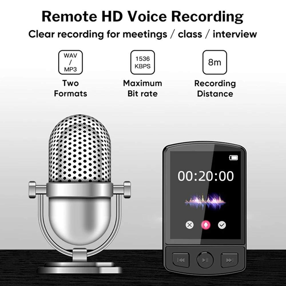 A7 Bluetooth 5.2 MP3 Player Back Clip Sports Music Walkman with Screen Recorder Support FM, Recording, eBook, Alarm Clock