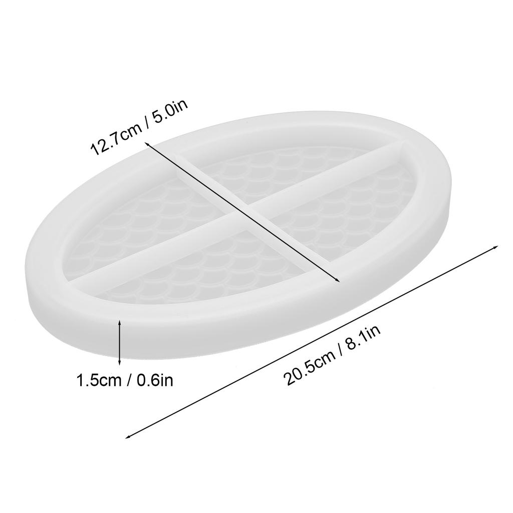 Resin Tray Molds Fish Scale Shape Design Easily Demold Repeated Use Soft DIY Resin Tray Molds for Jewelry Storage Dishes
