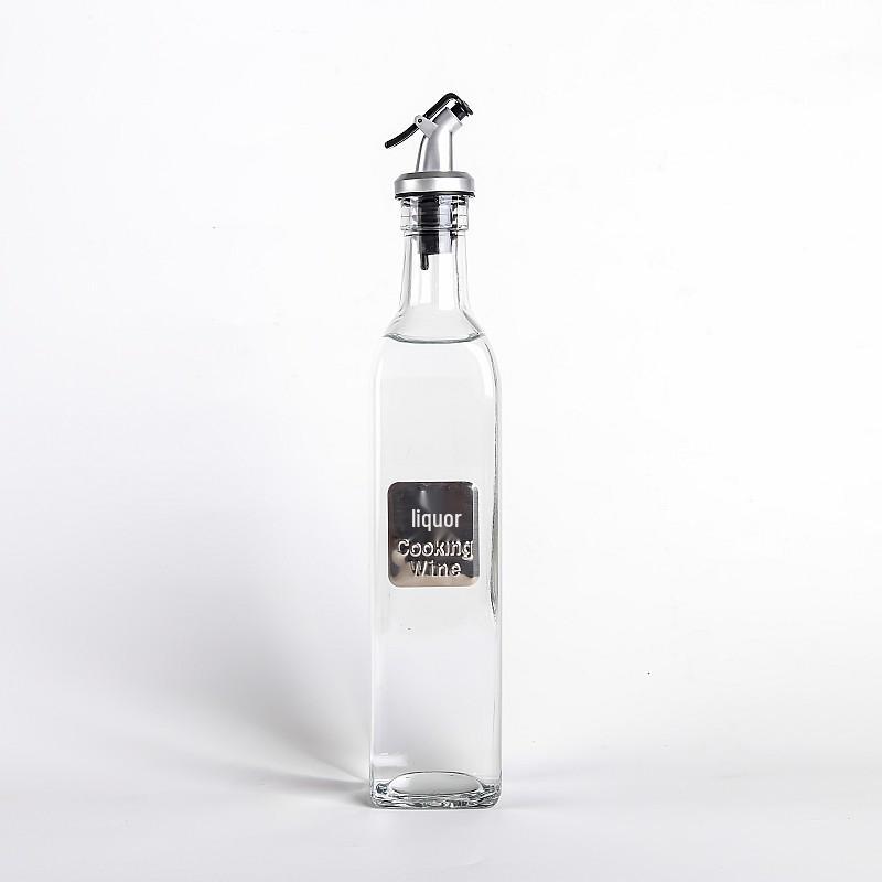 Leak-Proof Glass Oil Bottle - Kitchen Seasoning Container for Soy Sauce, Vinegar, or Wine, Customizable with Logo