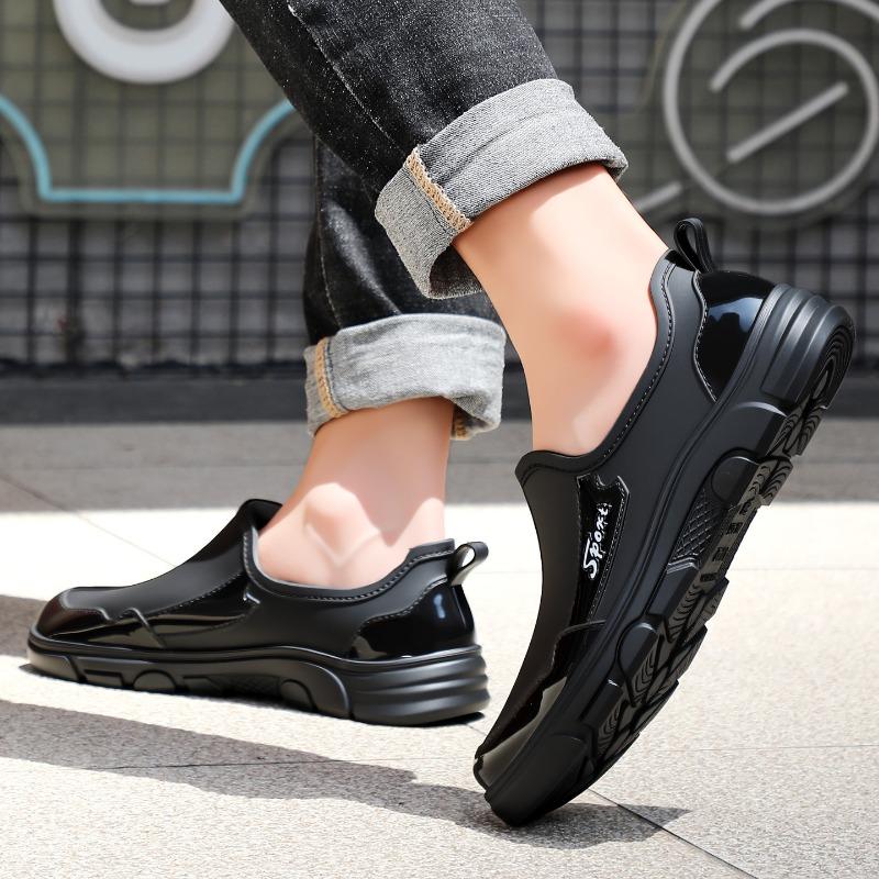 Fashion short rain shoes men's and women's four-season work shoes low-top non-slip water shoes fishing waterproof glue shoes