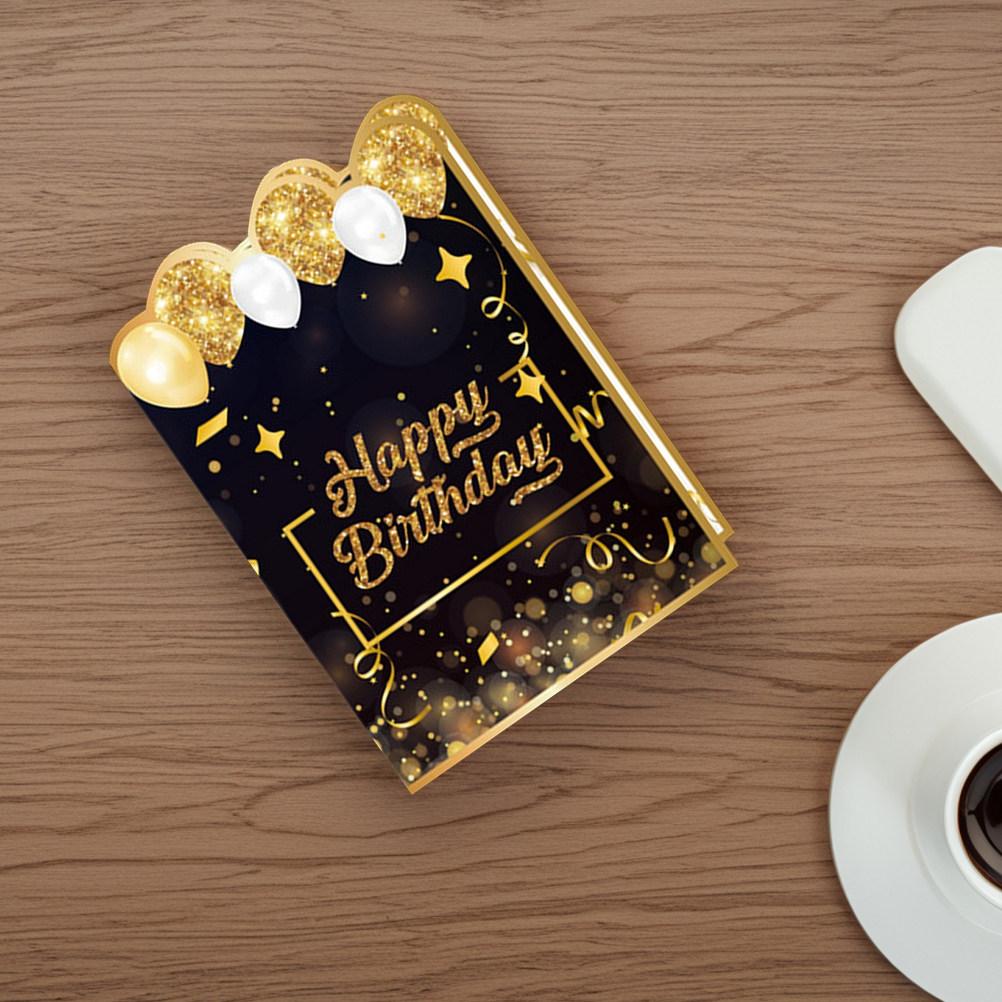 Large Birthday Sign In Card Black Golden Keepsake Guest Book for Birthday Party Album Large Signature Book