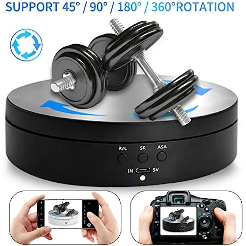 5.4 In Rotating Display Stand,360 Degree Motorized Turntable Display Stand for Photography Products and Shows 138mm Black,White