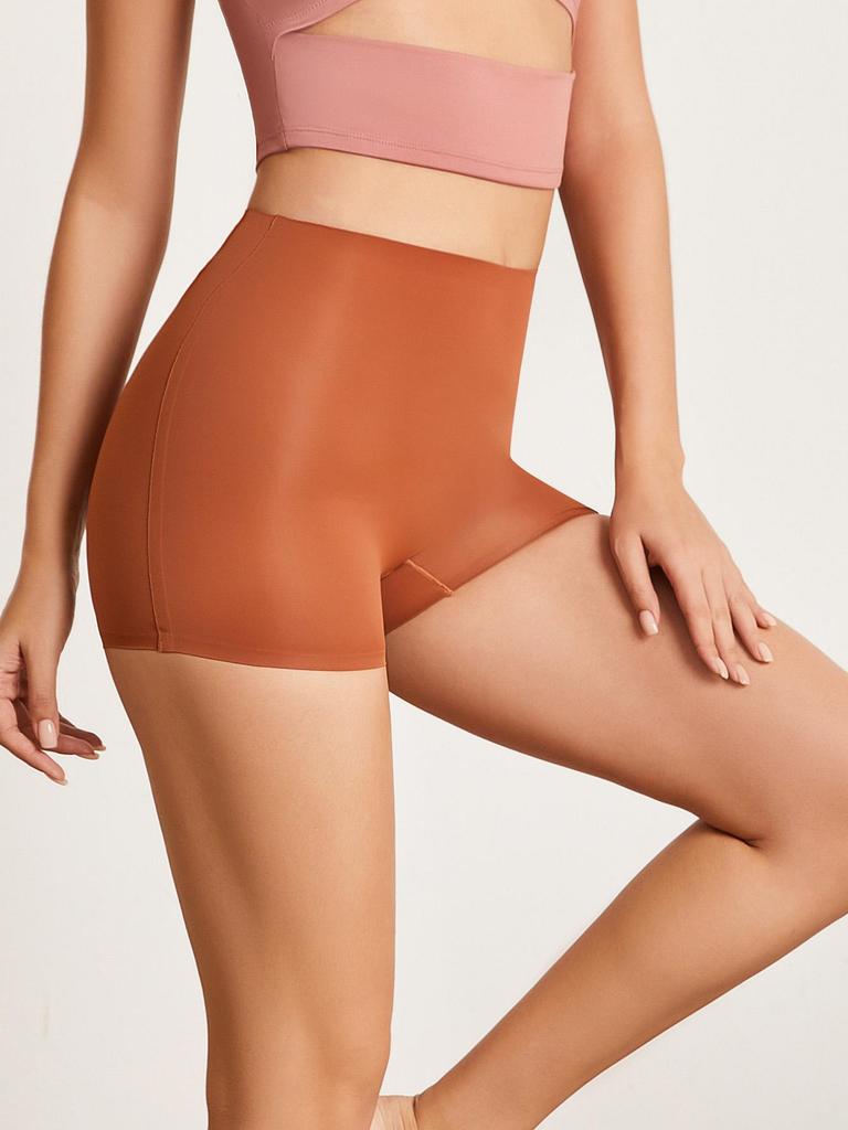 1pc High Waist Seamless Boxer Briefs For Women Boyshorts Soft Safety Panties Under the Skirts Underwear Anti-lighting No Rolling Shorts Lingerie