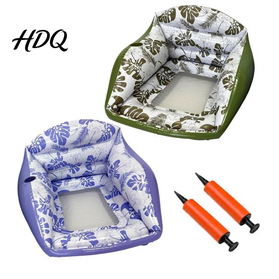 Schwimmende Armlehne mit Getränkehalter, aufblasbare Pool-Schwimmtiere für Erwachsene, strapazierfähiger Liegestuhl, Schwimmstuhl, Hängematten-Sitz mit Sommerparty-See-Strand-Raft