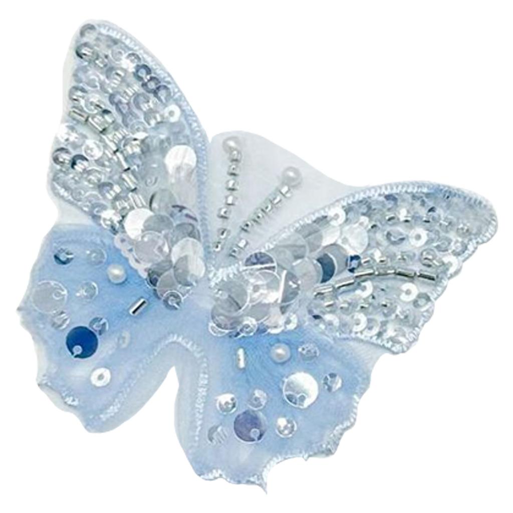 Eye-Catching Butterfly Fabric Applique Sequined Sewing On Patches for Wedding/ Evening Dress Clothing Patches