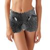 Men Sexy High Waist Underwear Mesh Lace Shorts Panties with Bowknot Decor Solid