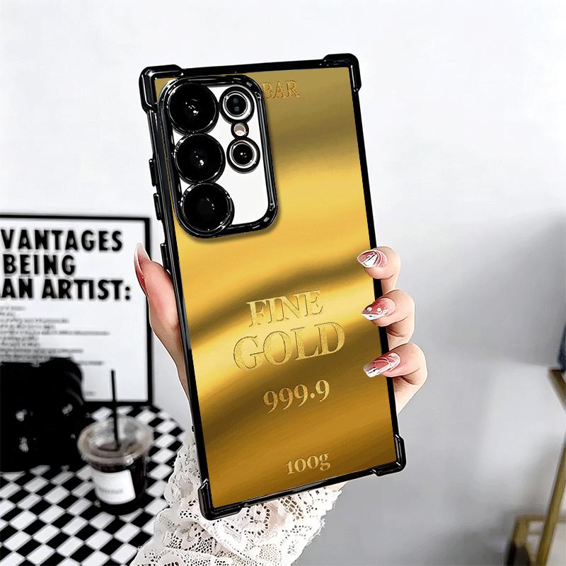 Fine Gold Pattern Printing Plating Phone Case For Samsung Galaxy S24 S25 FE S26 Edge S23 Ultra S22 S21 Plus S20 Anti-Fall Airaba