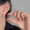 Sweet and cool style personalized silver five-pointed star ear buckle ins cold Internet celebrity new versatile star earrings jewelry