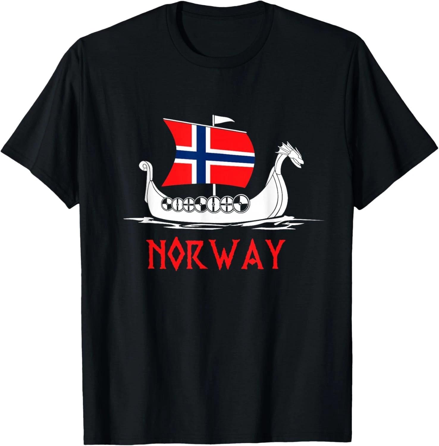 Boat Norwegian Flag Norway Viking Ship Norway Gift Unisex T-Shirt 3XL