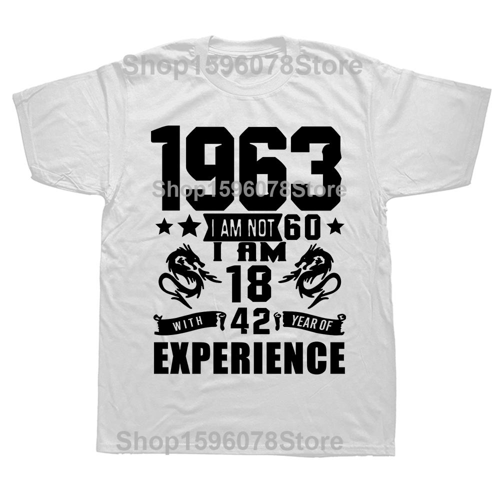 BenberFashion Euro Unisex Gemaakt in 1963 62 Jaar Geweldig Zijn 62e Verjaardag Vintage Kleding T-shirt Casual Streetwear T-shirt Tops Zomer 2XL