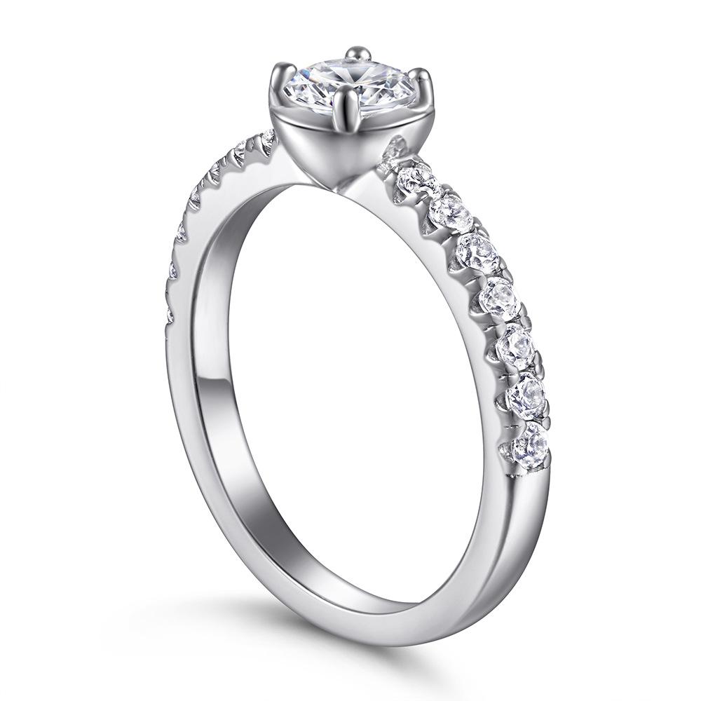 Lindon Classic 925 Sterling Silver Zircon Ring Ladies Jewelry Wedding Promise Party Gift