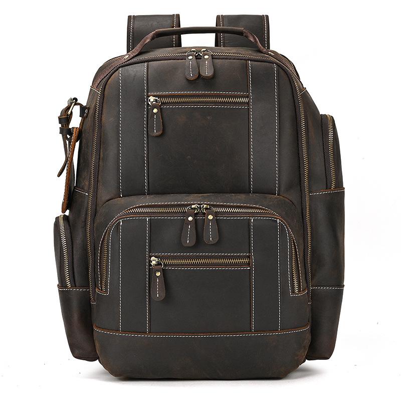Vintage Men's Backpack Crazy Horse Leather Backpack
