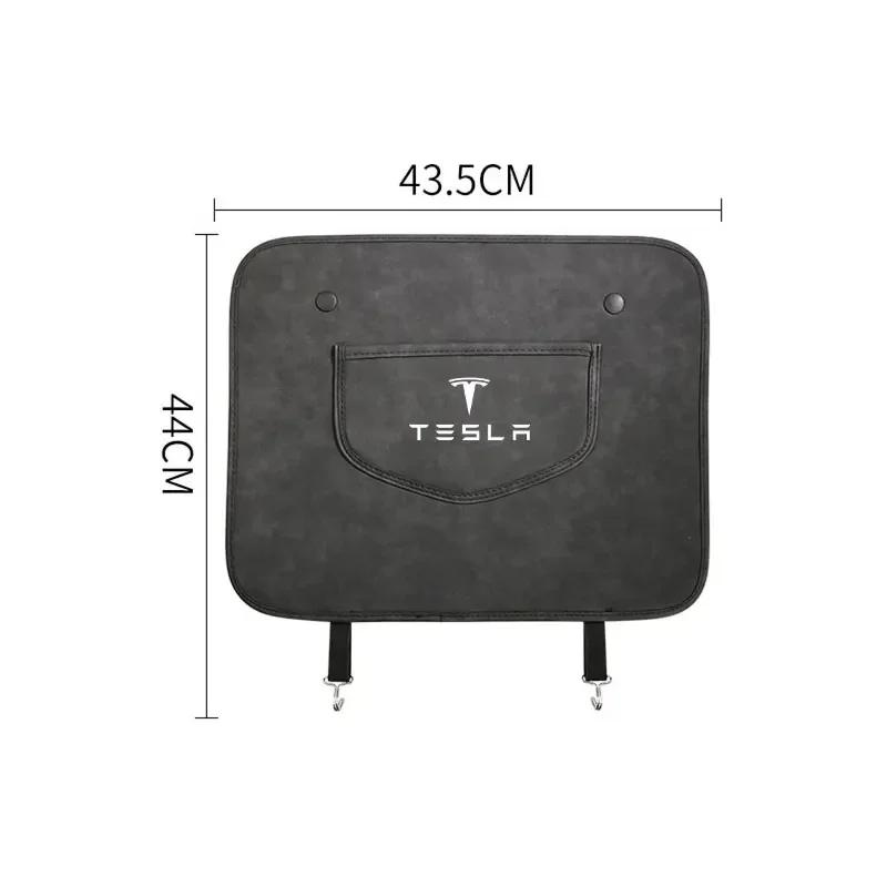 Car Sticker 2025 New Tesla 1Pc Car Seat Backrest Anti-kick Pad Anti- Dirt Scratch Mat Auto Interior Accessories For Tesla 3 X S