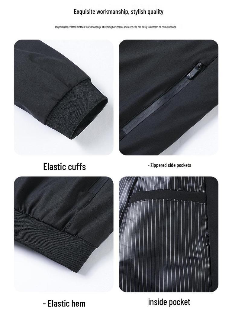 Herren Herbst Stehkragen Jacke: Lockere Passform, Lässige Oberbekleidung für reife & ältere Menschen