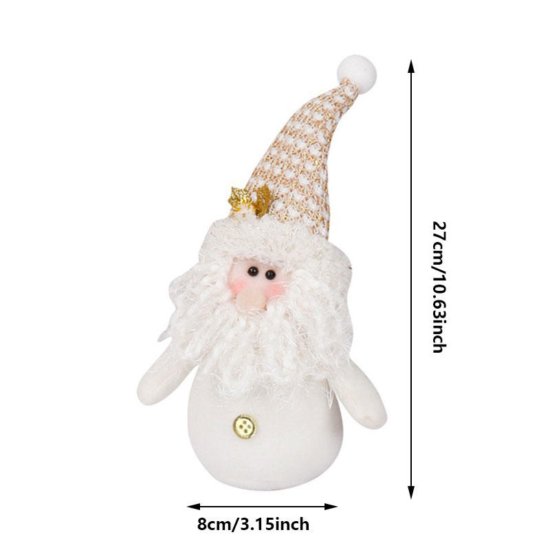 Christmas Decoration Supplies Window Decoration Ornaments Sitting Posture White Plush Toy Old Man Snowman Doll