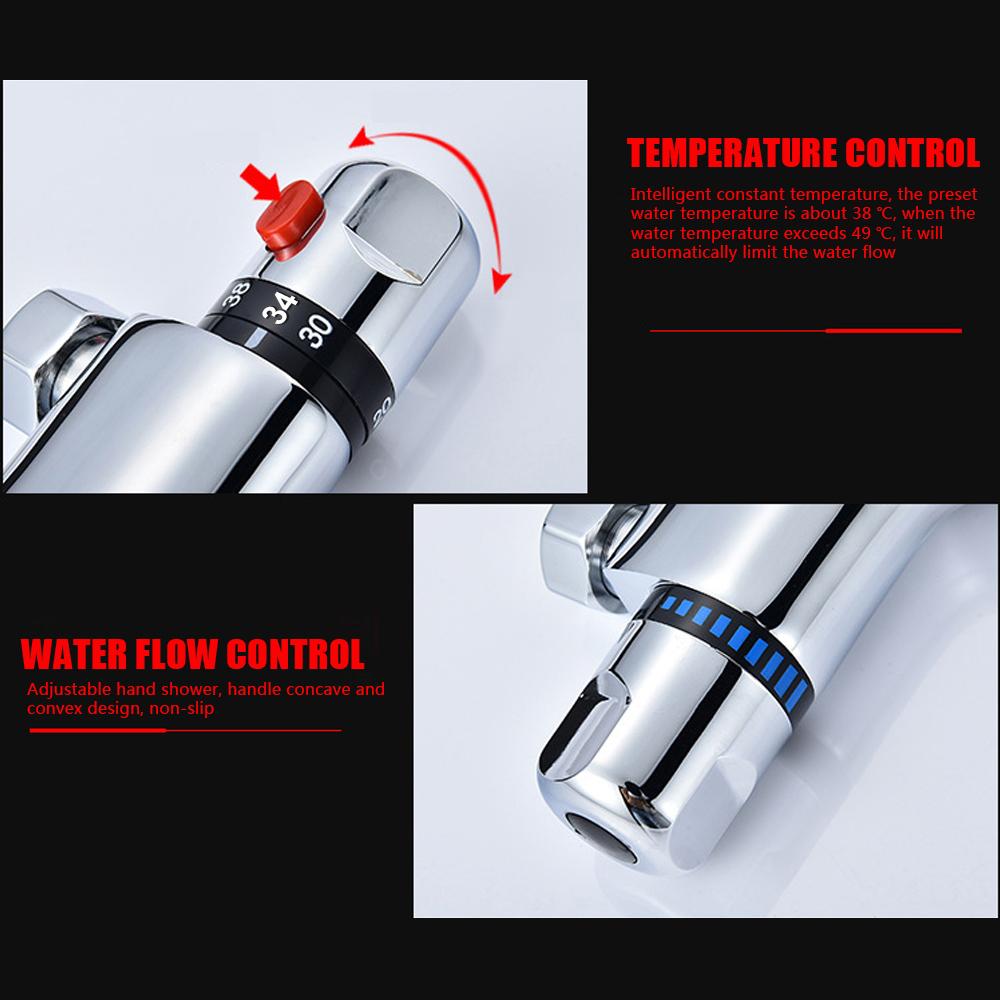 Robinet de baignoire Outil de salle de bain Mitigeur de salle de bain Mélangeur eau chaude et froide Robinet thermostatique Robinet de douche thermostatique