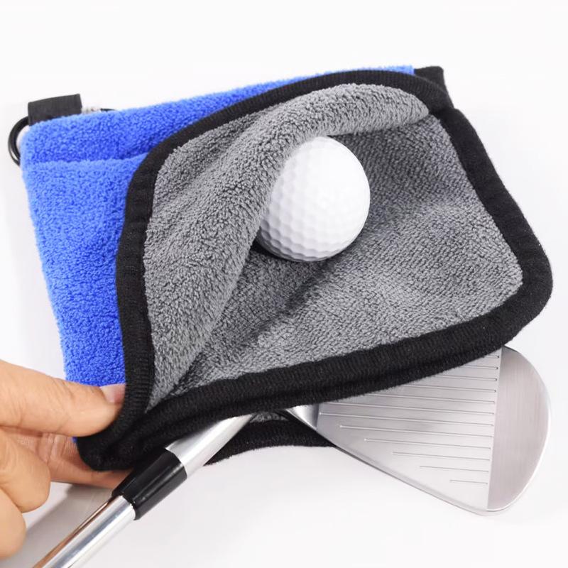 Golf towel, ball cleaning towel, ball cleaning cloth towel, outdoor with hook golf gift