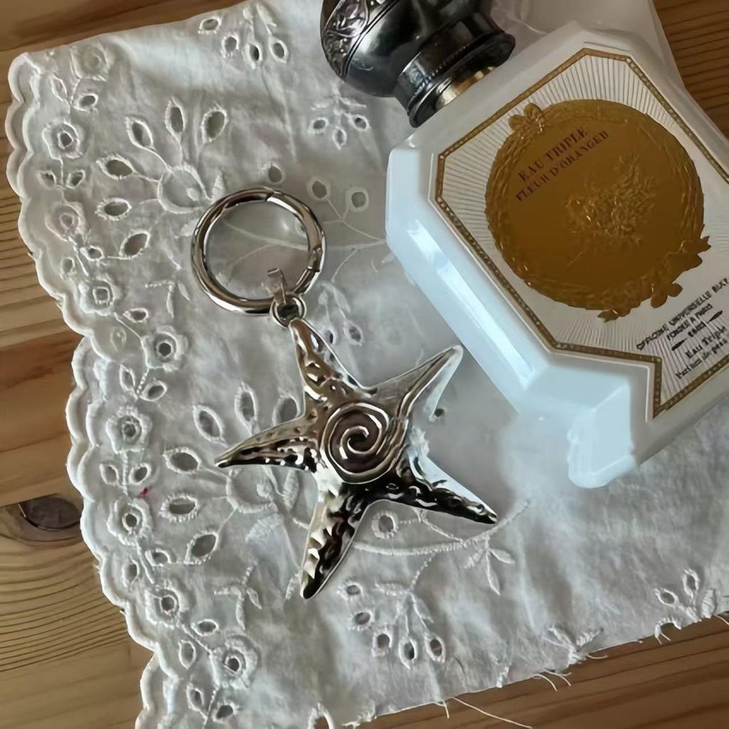 Fashionable and Simple Large Retro Five-pointed Star Starfish Keychain Backpack Pendant Necklace Pendant