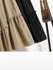 Plus Size Elegant A-line Fluffy Skirt - Spring/Summer Korean Style, Casual High-Waisted, Versatile Mid-Length Skirt