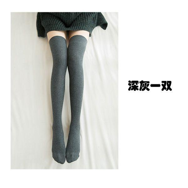 Knee Socks Spring And Autumn Women'S Socks High Socks Children Japanese College Wind Vertical Stripes Khmer Thin Legs Warm