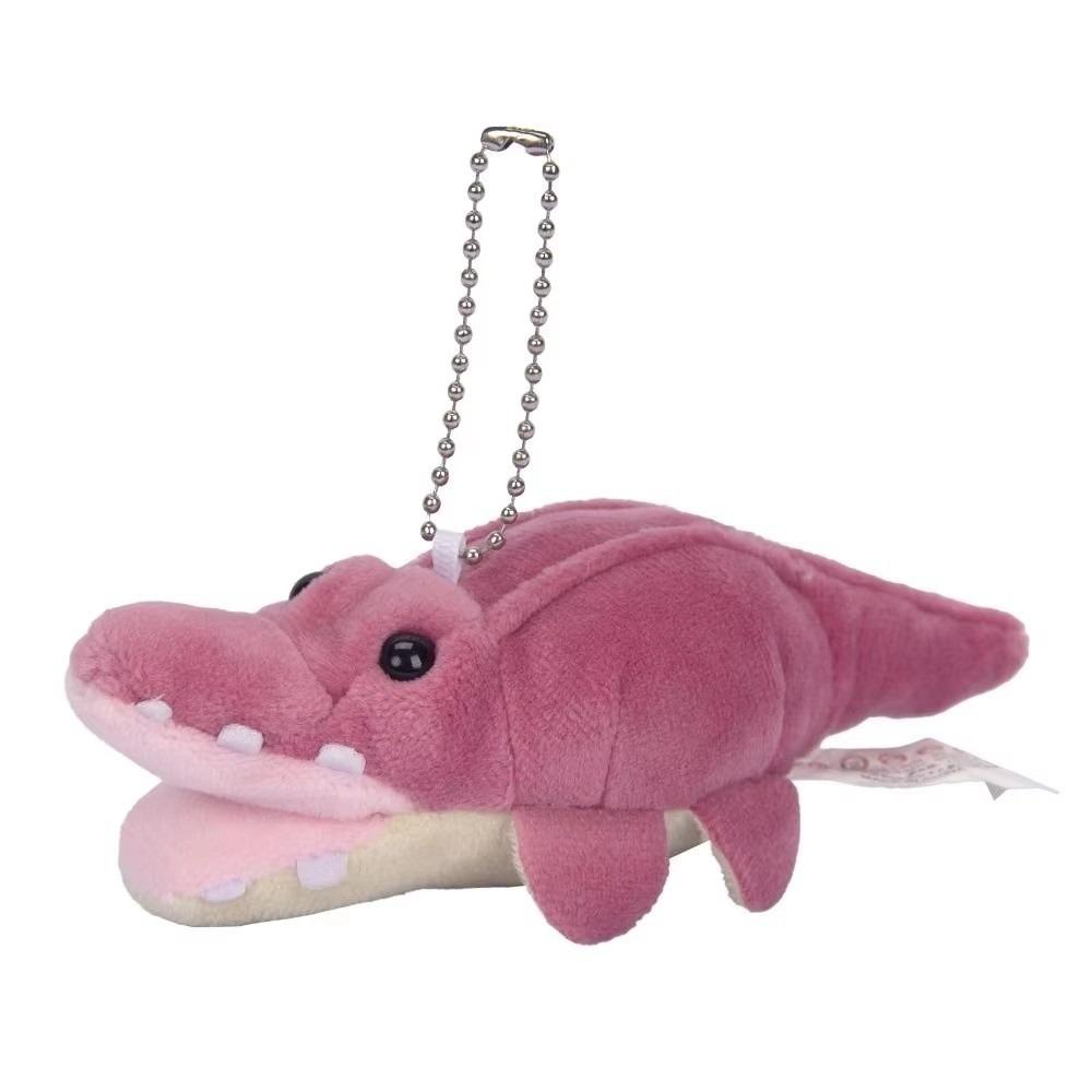 Soft Plush Dinosaur Plush Keychain Stuffed Design Cartoon Dinosaur Pendant  Gift pink-crocodile