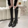 Fashion High Heels Knee Shaft Shoes Woman Black Long Boots for Women Winter 2024 Elegant Heeled Chic Hot Sale New Spring Fashion Trend