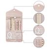Travel Jewelry Organizer Case Foldable Jewelry Roll for Journey-Rings, Necklaces, Earrings, Bracelets,Mini,Soft Pink