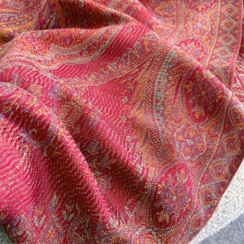 Boho Chic Fringed Shawl With Paisley Soft Faux Cashmere Wrap Women Lightweight Warm Scarf All Season