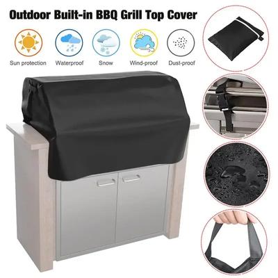 Fundas impermeables y resistentes al viento para parrillas empotradas con revestimiento impermeable. Suministros de protección para parrillas de exterior.