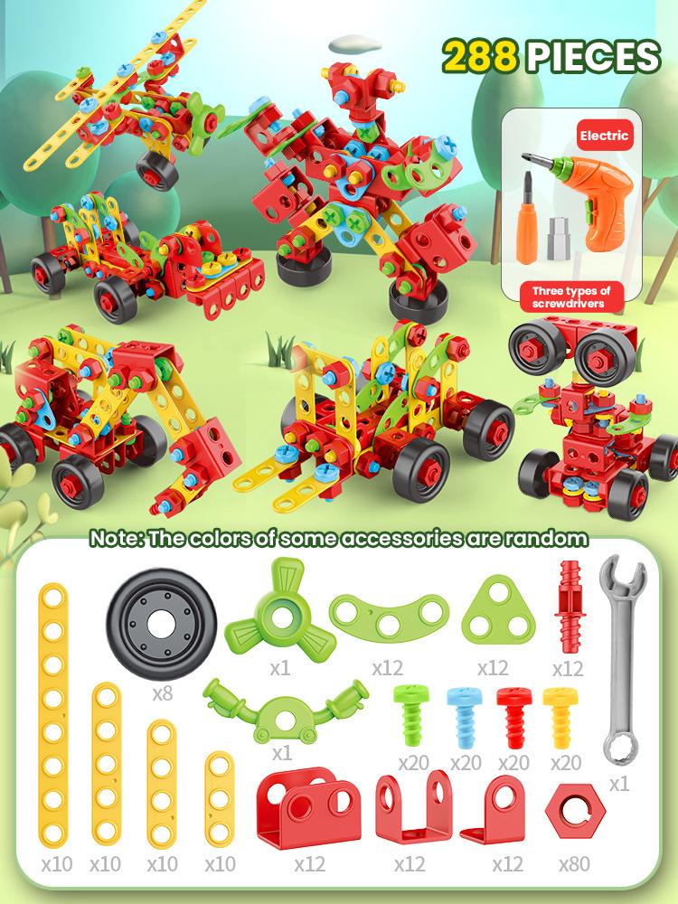 

Diy Electric Drill Splicing Screw Disassembly Science Education Nut Assembly Toolbox Kids Toys Young Boys Girls Tool Car Game