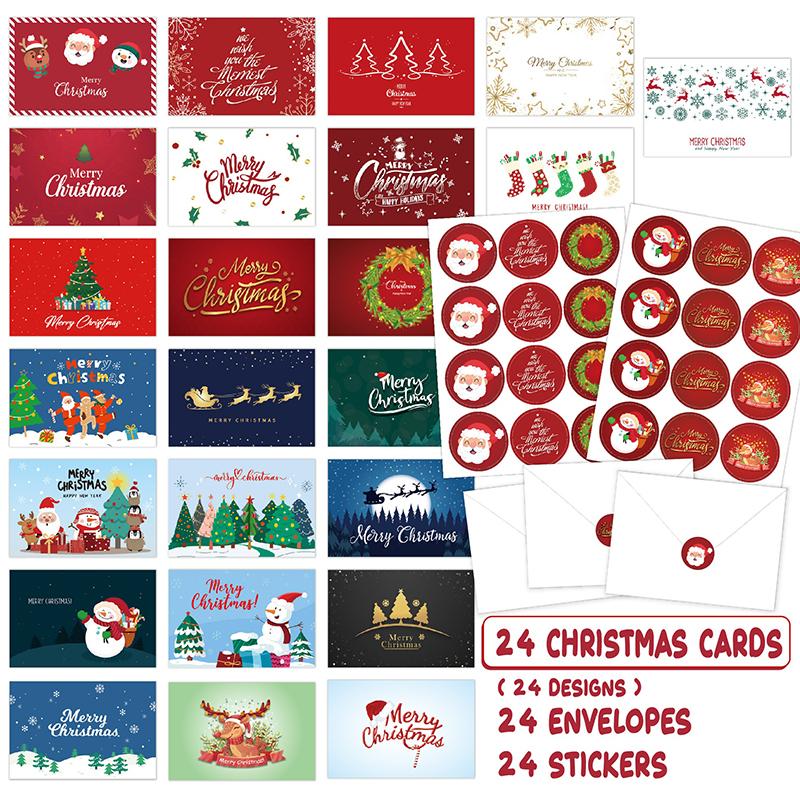 24 Pack Holiday Greetings – Wonderful Christmas Cards with Envelopes and Organizer