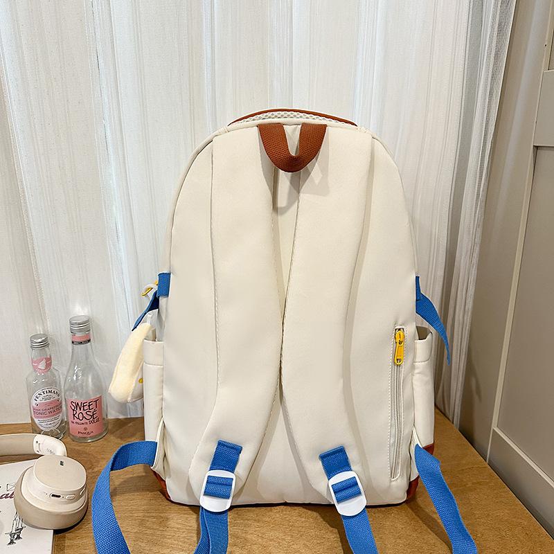 Schoolbag niche design high value large capacity backpack Japanese cute splicing contrasting color backpack junior high school student schoolbag