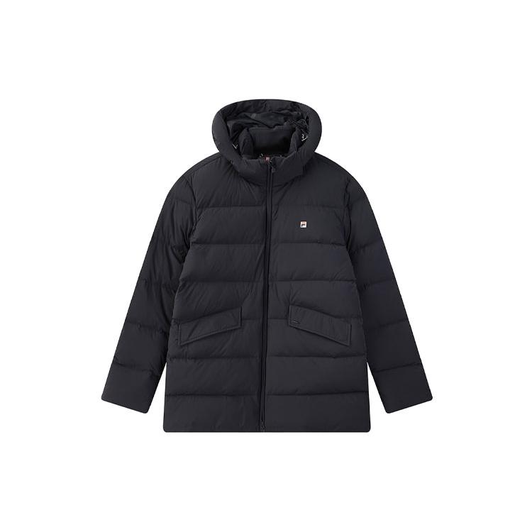 FILA Letter Solid Color Hooded Down Jacket Men s Legend Blue F11M041902F-NV S